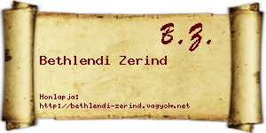 Bethlendi Zerind névjegykártya